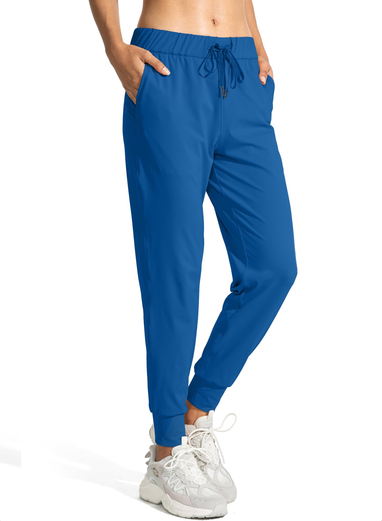 SANTINY Joggers for Women Lightweight Running Drawstring Sweatpants Workout Travel Yoga Athletic Womens Lounge Pants with Pockets(Blue_S)