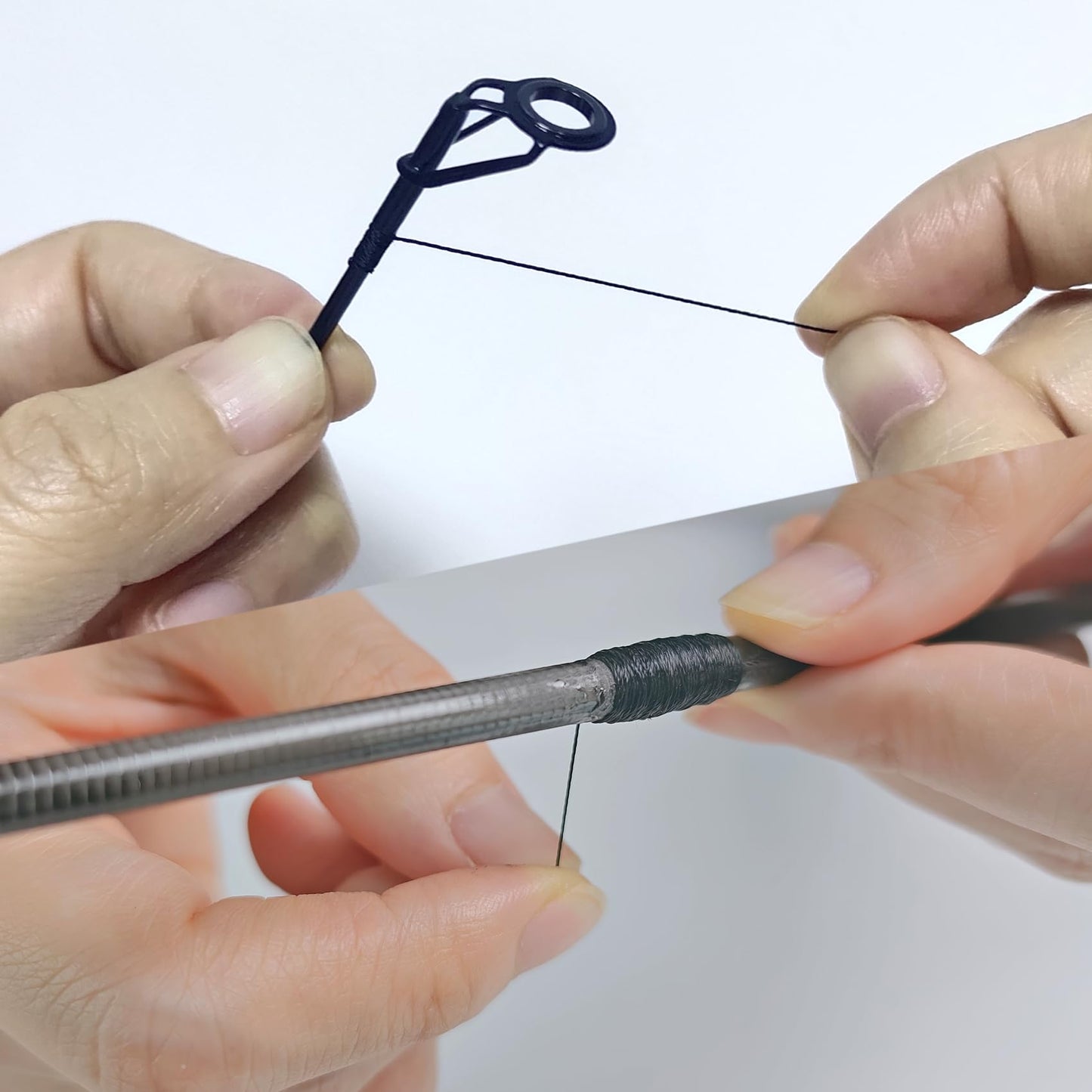 Aventik Fishing Rod Wrapping Thread for Rod Guide Buliding,2PCS 100Yds/Spool 500D Nylon Threads Tip Guide Eyelet Winding Line Broken Fishing Pole Repair Kits(2 Pack Black Nylon Thread)