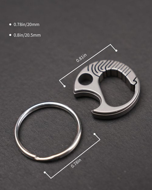 TIKIDESIGN TKKC1 Mini EDC Titanium Keyring, Quick Release Mini Titanium Carabiner Keychain Ring, Micro Carabiner Key Holder for Men