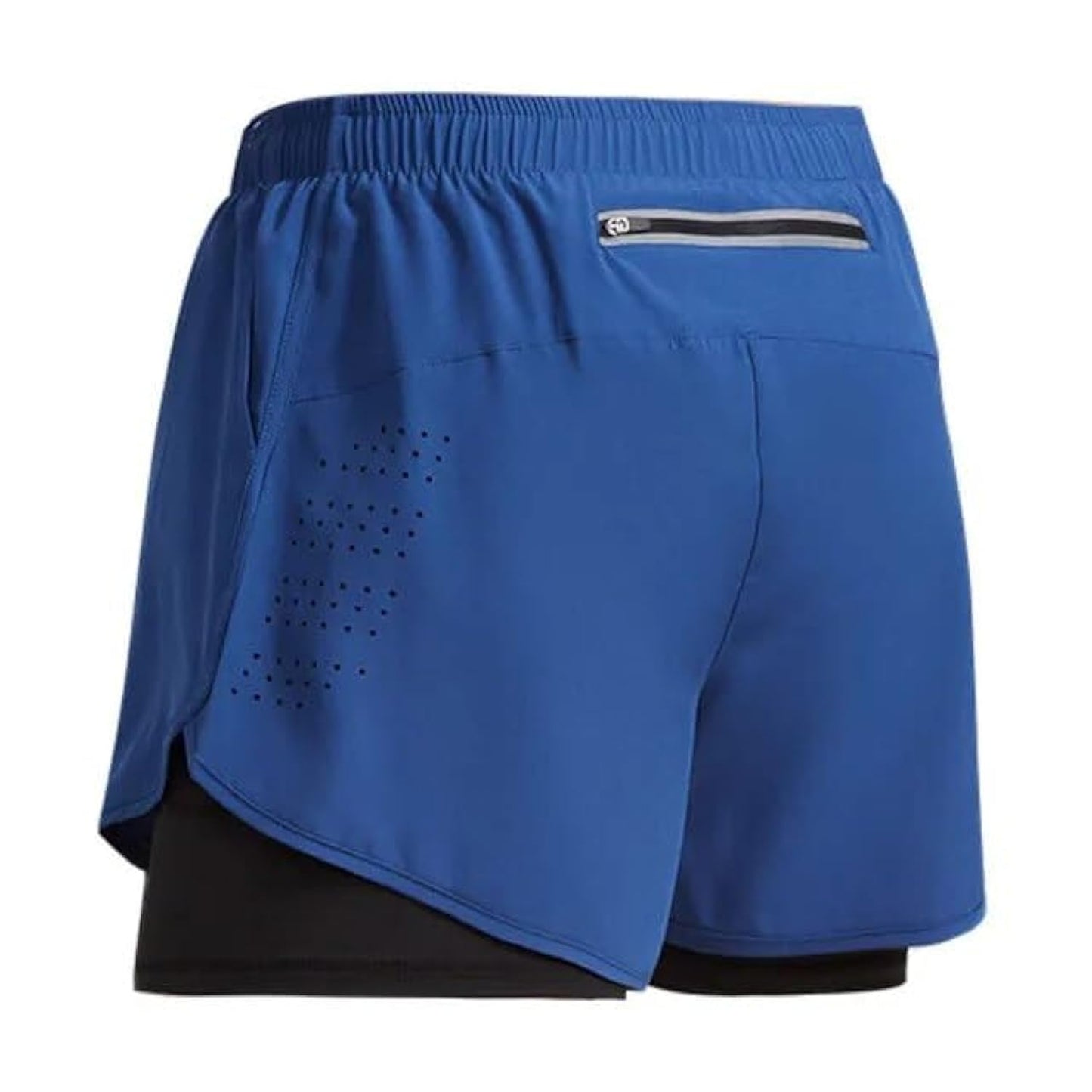 Mens Athletic Shorts with Liner (US, Waist, 34, Short, Blue)