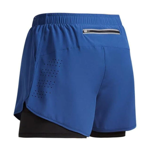 Mens Athletic Shorts with Liner (US, Waist, 34, Short, Blue)