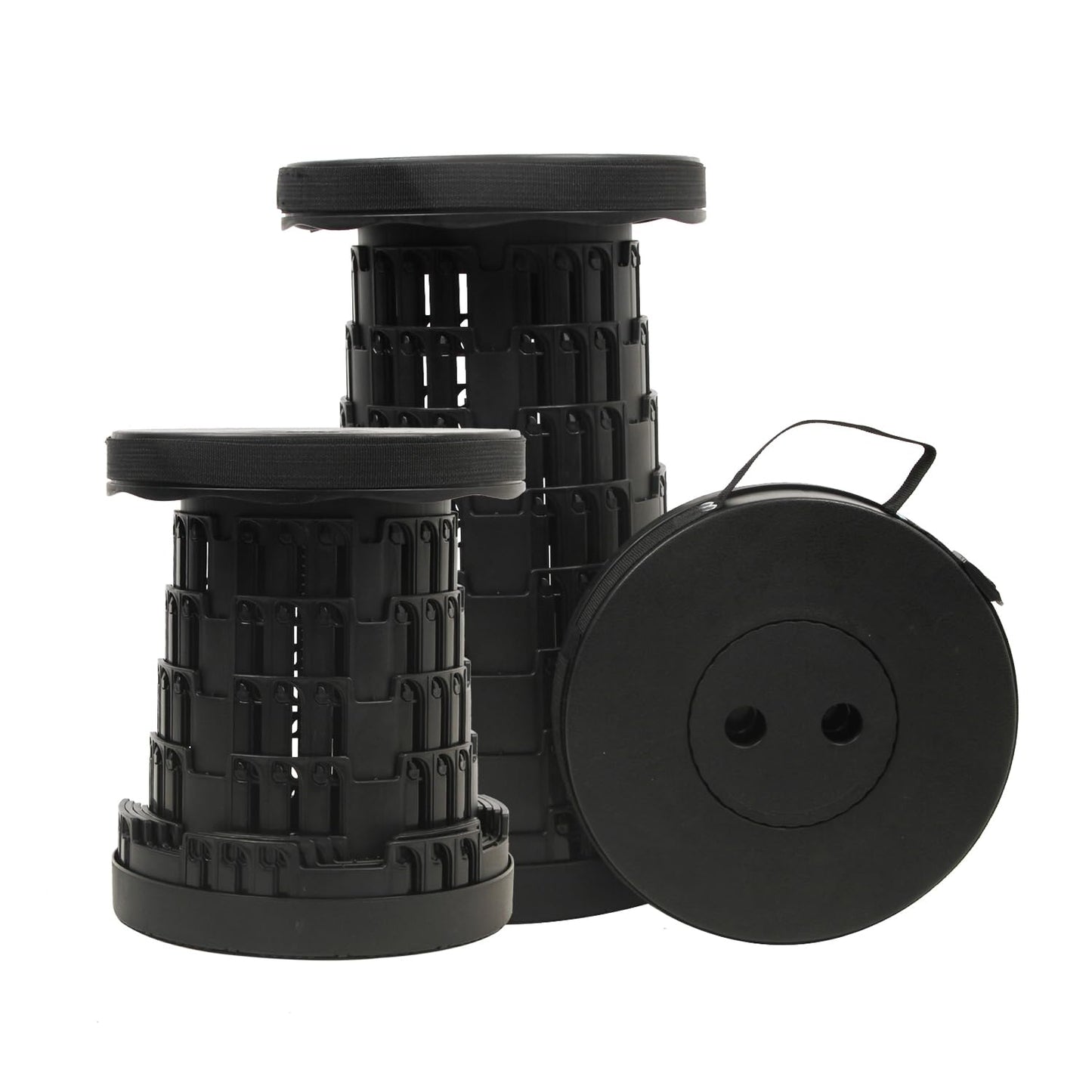 JAEMEYEM 2025 Collapsible Stool Chair, Max 660lb Upgraded Folding Stool, Lightweight, Sturdy, Adjustable, Portable, Foldable Seat Stools for Outdoor Camping Fishing Hiking BBQ