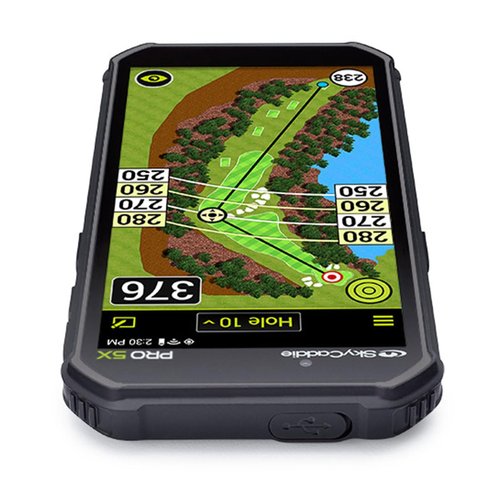SkyCaddie PRO 5X Handheld Golf GPS - Power Bundle with PlayBetter Portable Charger & Protective Hard Case - TruePoint Precision Positioning Technology - 5.5" Display, 35,000 Maps, Dynamic HoleVue