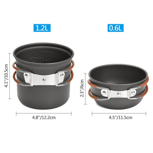 Lixada Camping Cookware Set Portable Camping Mess Kit Cooking Set Outdoor with Stove Spoon Fork Cutter for Picnic Hiking Backpacking Travel