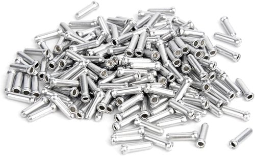 100Pcs Silver Brake Cable End Cap Crimps Ferrules Caps Road Mountain Bicycles Brake Cable Cap End Tip Easy to Use Mountain Road Brake Cable End Tip Cycling Parts and Components