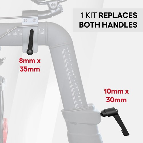 TrubliFit Replacement Seat & Handlebars Slide Adjustment Handles - L Handle for Original Peloton Bike and Bike+ - All Metal Handles 2-Pack