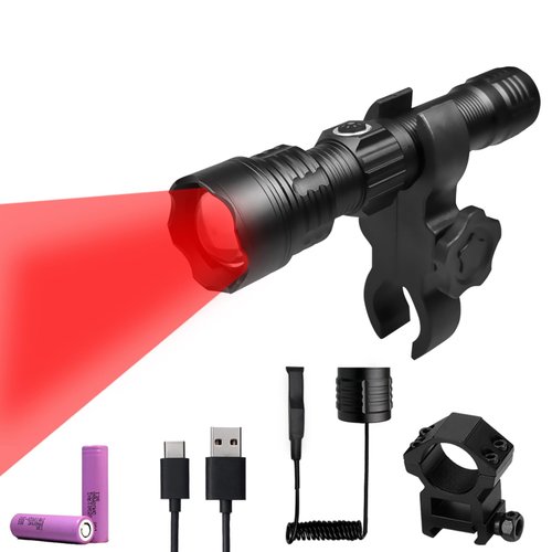 Coyote Hunting Light,Red Hunting,Red,Green,Blue,White 5 in 1 Light for Hog,Coon,Predator,Sniper,Scope Lights