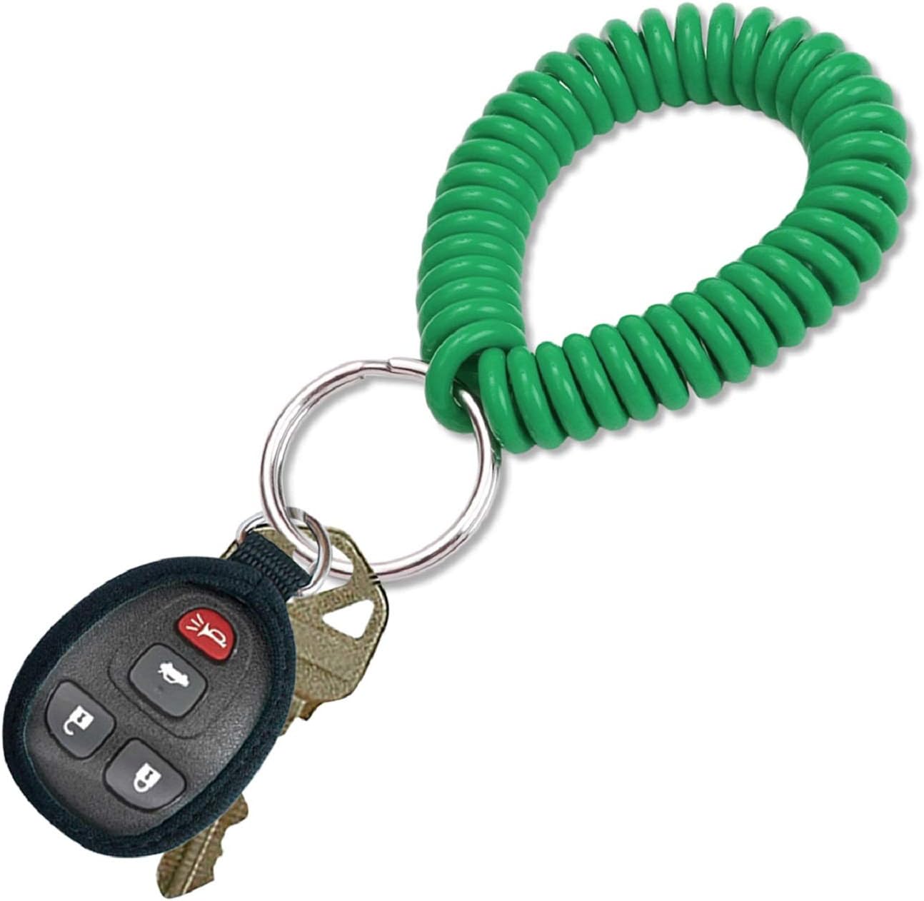 ucky Line 2” Spiral Wrist Coil with Steel Key Ring, Flexible Wrist Band Key Chain Bracelet, Stretches to 12”, Purple, 10 Pack (41065)
