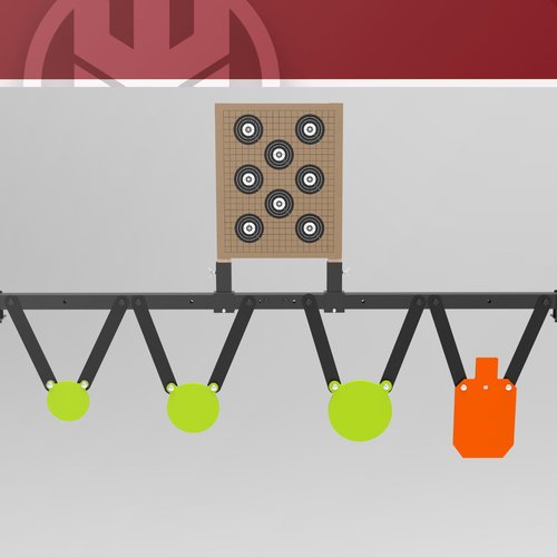 KNINE OUTDOORS AR500 Steel Target System Kit - 3/8" Thick Silhouette & Gong Targets (7"x12", 4", 6", 8"), Stand Included