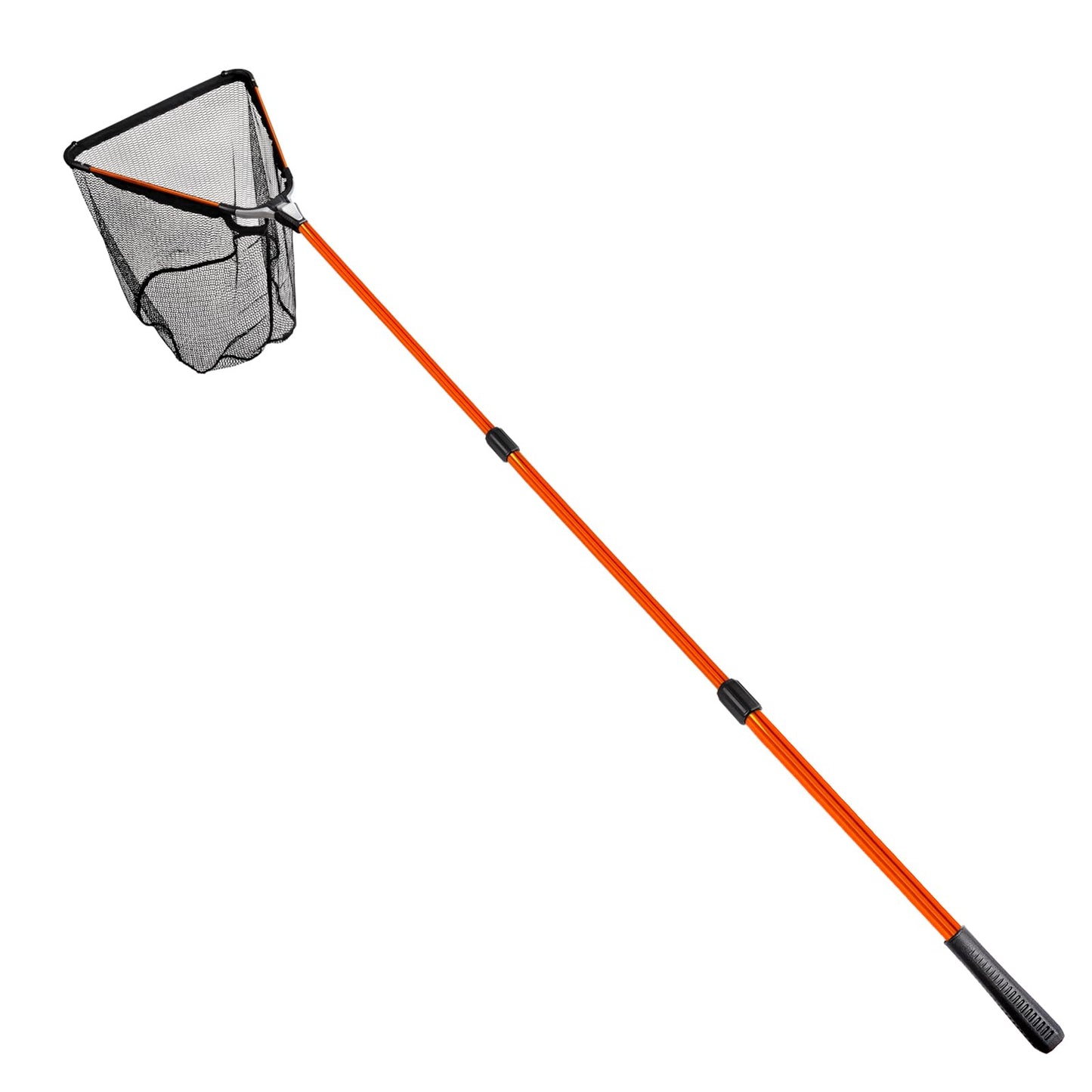 Fiblink Folding Aluminum Fishing Landing Net Fish Net with Extending Telescoping Pole Handle (Orange-Extend Length: 59-118 inches)