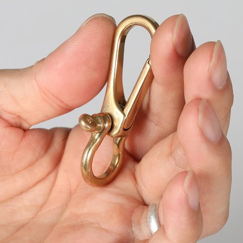 yklbpd Brass Keychain Clip Detachable U Shackle for Fob Wallet Chain Accessory horseshoe keychain