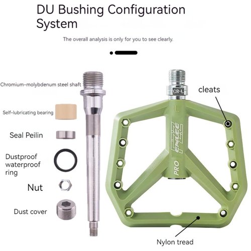 ENLEE 9/16 Mountain Bike Ultra Light Nylon Pedal, 4.3 inches Widened Widened Ultralight Seal Bearing for MTB Bicycle Pedals Accessories (Yellow)