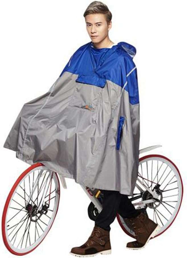 SudaTeko Lightweight Cycling Rain Poncho Breathable Bike Hooded Raincoat Rain Cape with Reflector Strips