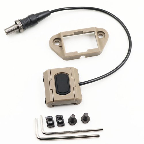Weapon Light Pressure Switch for M300 M600 ST07 Scout Light Tape Switch Assembly, with 20mm Picatinny Rail Mount and Mlok/Keymod Mount. (SF Plug-Tan)