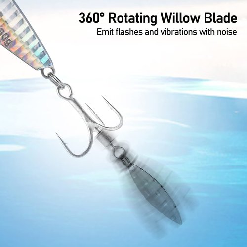 Dr.Fish 5 Pack Metal Jigging Spoon Saltwater Fishing Jigs Spoons Lures Casting Vertical Diamond Jig Lures Freshwater Bass Striper Mackerel Halibut 1oz