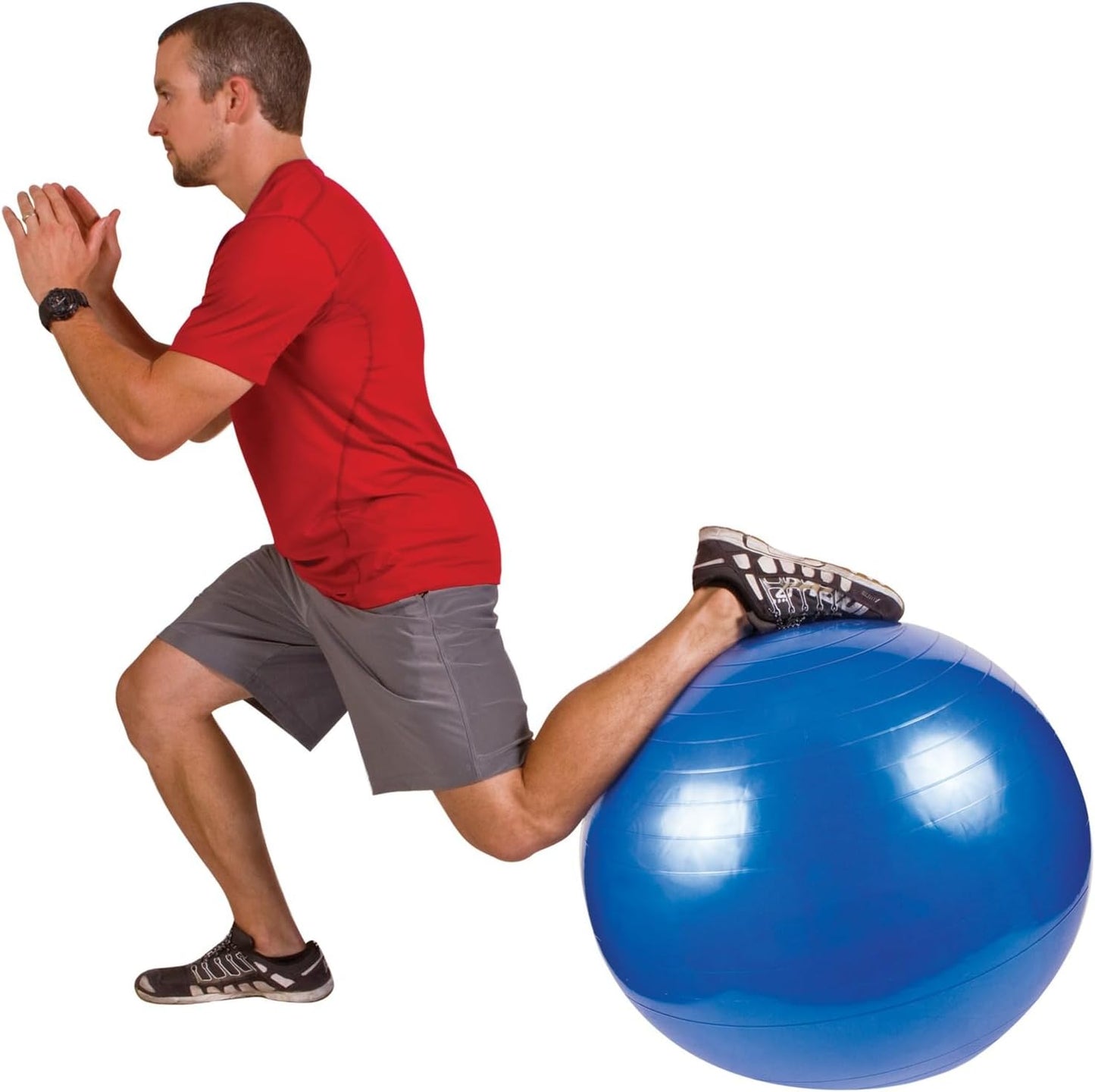GoFit ProBall Stability Ball – Printed Exercise Ball for Yoga, Workout, Balance - Blue 55 cm,GF-55PRO