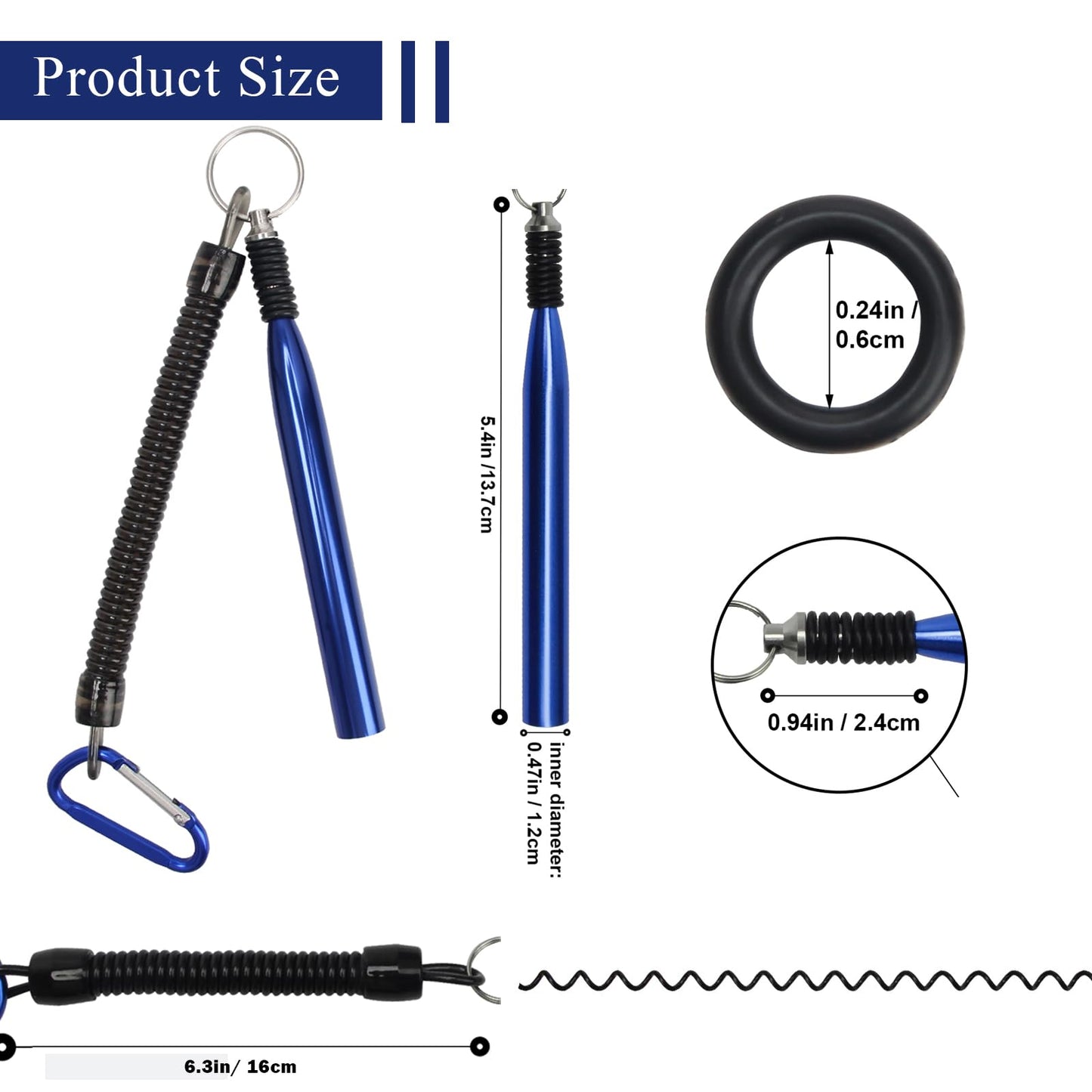 Windspeed 2Pcs Wacky Rig Tool with 320Pcs Wacky Worm O Rings, Wacky Worm Rig Kit for Stick Senko Worms Baits, Portable Wacky Bass Fishing Rigging Tools with Lanyard/Clip (Lake Blue+Black)