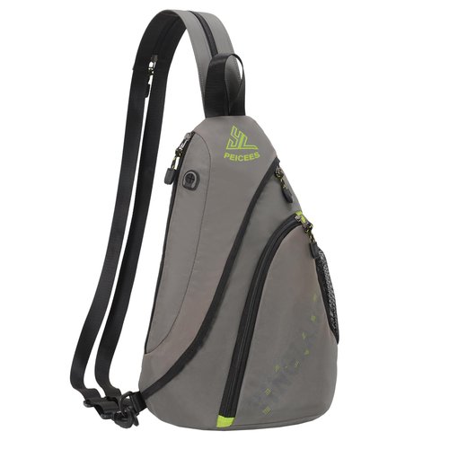 Peicees Bags for Men Waterproof Sling Bag Crossbody Shoulder Bag for Women Chest Daypack Backpack for Travel Bike Hiking, Gray