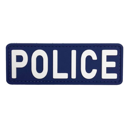 uuKen PVC Police Patch 4"x1.4" Navy Blue with Hook Fastener Back for Hat Bags Backpacks (Navy Blue)
