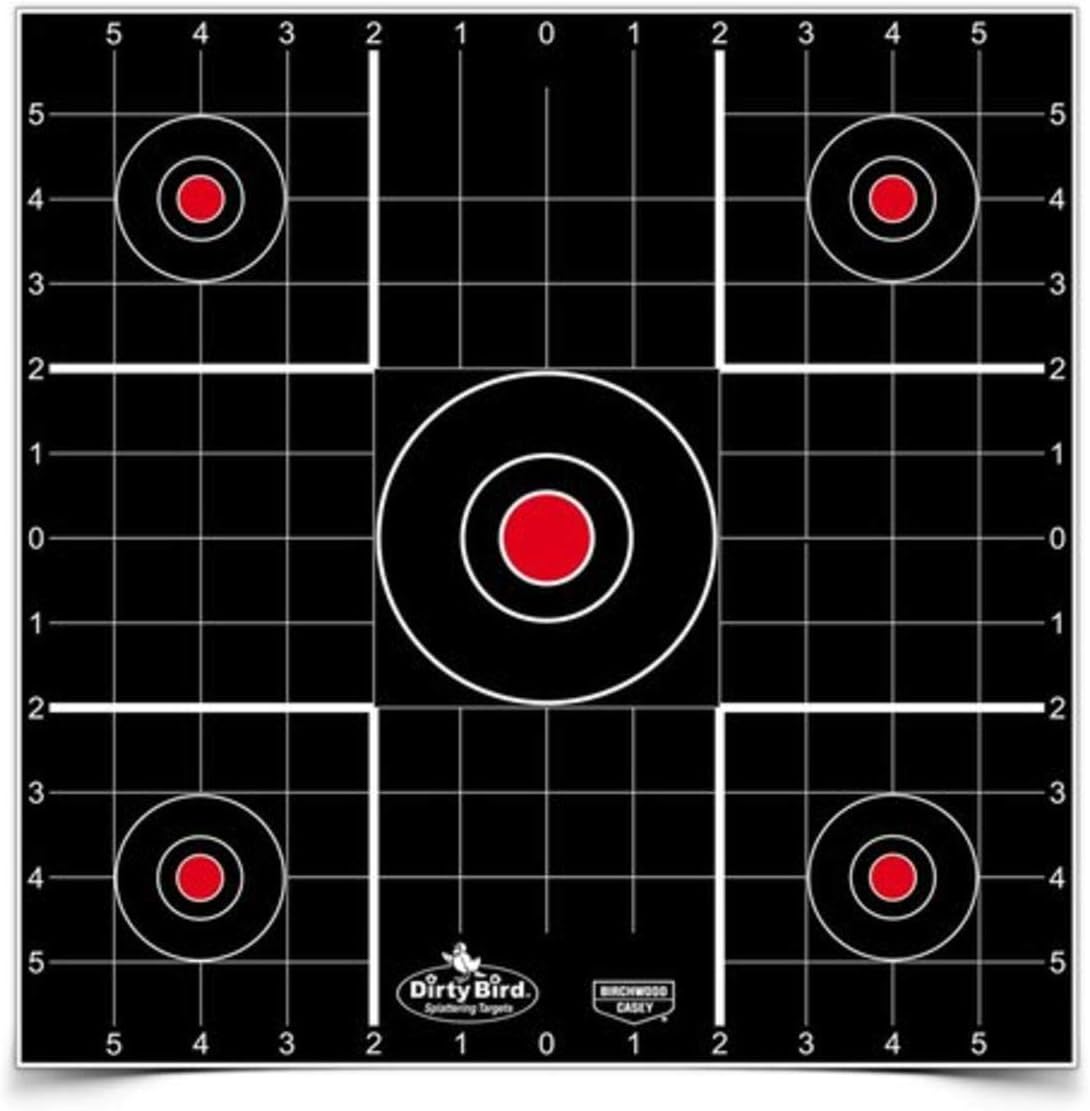 Birchwood Casey Dirty Bird 12" Sight-in White Splattering Targets Practice Shooting for Indoor and Outdoor Use