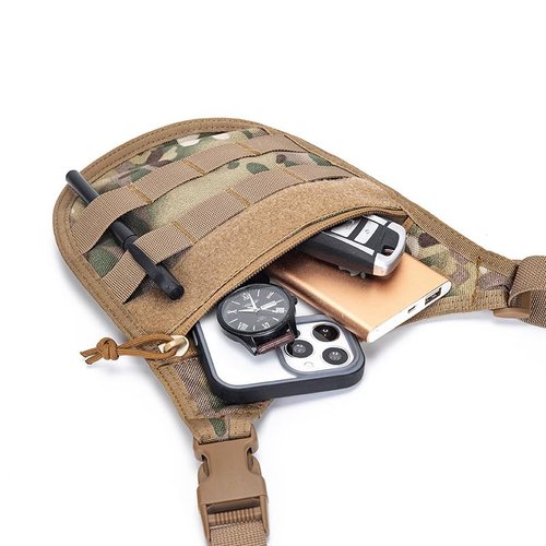 Tactical Underarm Crossbody Sling Bag, Shoulder Chest Pack Molle Waist Hidden Gun Bag for Outdoor Travel Wallet Phone Key MCBK