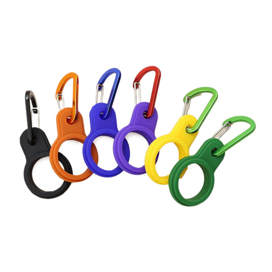 6 Pcs Silicone Water Bottle Buckle with Carabiner Clip Portable Secure Bottle Holder Water Bottle Carrier Hanging Rings