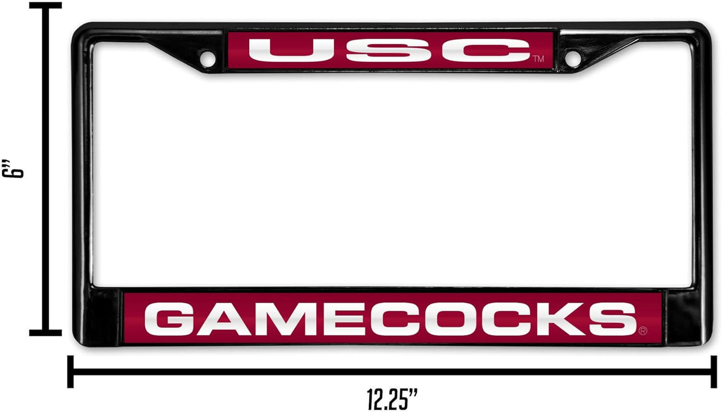 NCAA Black Laser Cut Chrome License Plate Frame for Car/Truck/SUV - 12x6" Auto Accessory