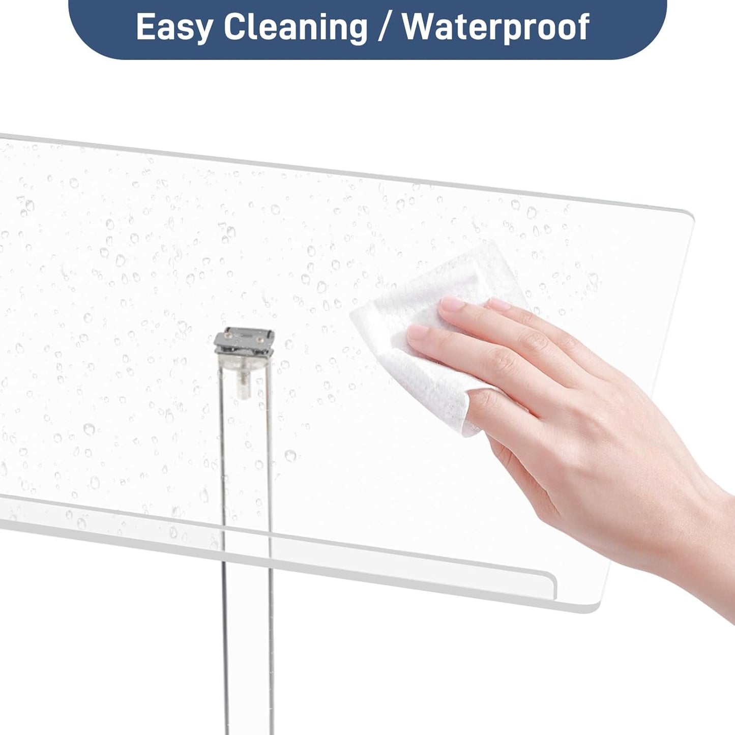 Trmullory Acrylic Podium Stand Angle Adjustable 17.7" L x 13.7" W x 47" H Clear Podium Suitable Pulpit Podium for Concerts、Churches、classrooms、lectures、 Weddings Portable Podium