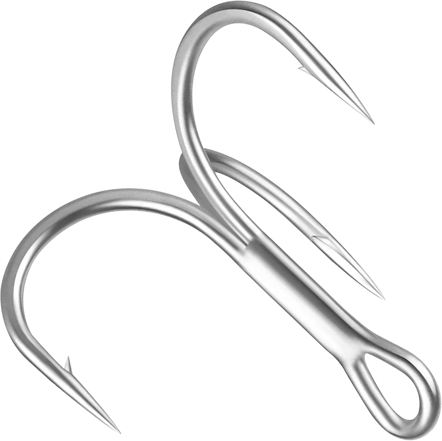 Shaddock Fishing Treble Hooks, Round Bend Short Shank Treble Hooks, High Carbon Steel, Wide Gap for Lures, Baits, Stripe, Trout, Bass, Salmon, Panfish 100/200PCS