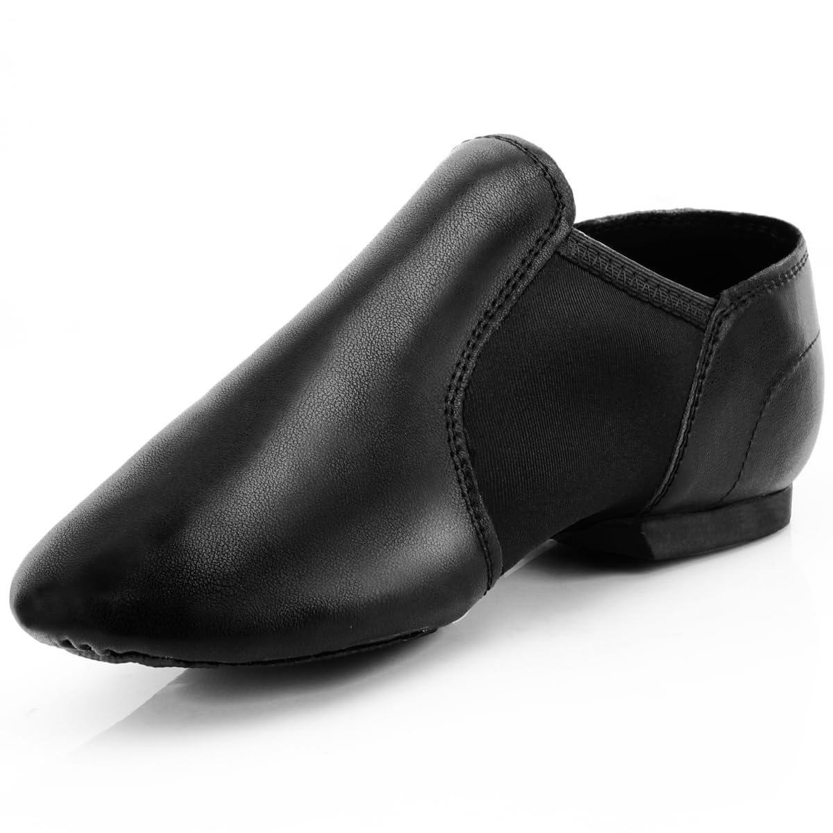 Keemi Black Jazz Shoes for Woman, Leather Dance Shoes for Women Men Unisex Adults,Non-Slip Women's Dancing Shoe(8.5W / 7.5M)