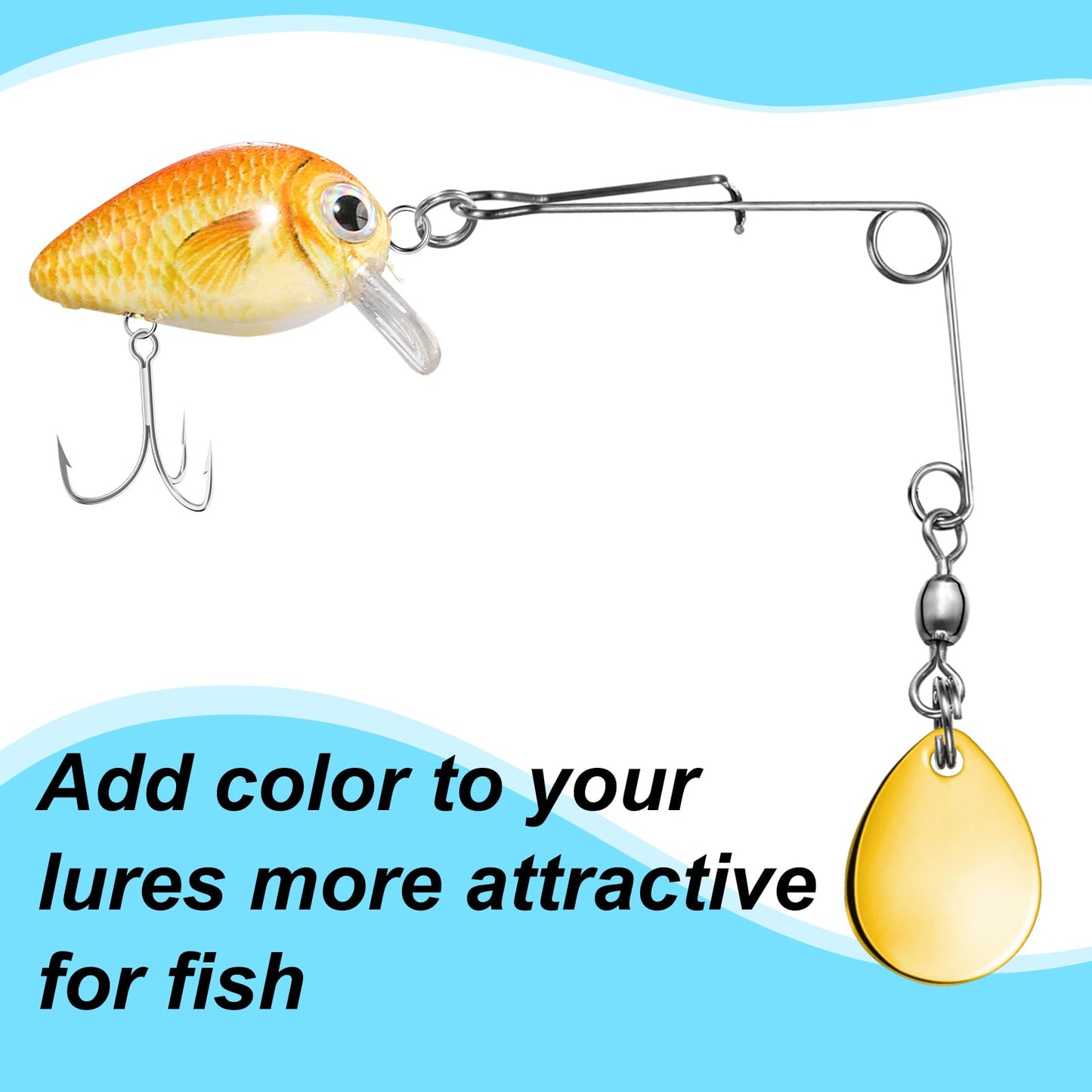 Sumind 40 Pieces Fishing Spinner Blades Spinner Bait Smooth Spoons Rigs Fishing Spoons Blades Lures Accessories(Silver Gold)