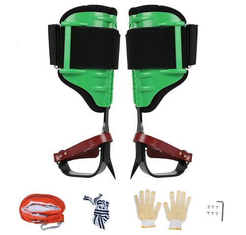 tonchean Tree Climbing Spikes Professional, Tree Climbing Gear Set with Adjustable Cowhide Straps & Soft Padding, Arborist Equipment Climbing Spurs for Logging, Hunting, Fruit Picking, Tree Trimming