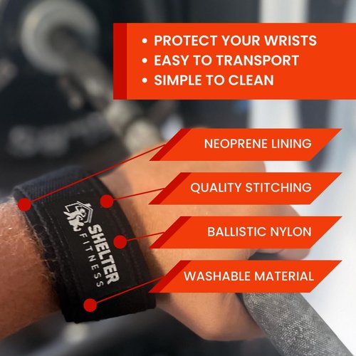 Shelter Fitness Weightlifting Straps - Premium Powerlifting Straps for Bodybuilding and Strength Training - Unisex - Enhance Your Workout Grip - Essential Gym Accessory