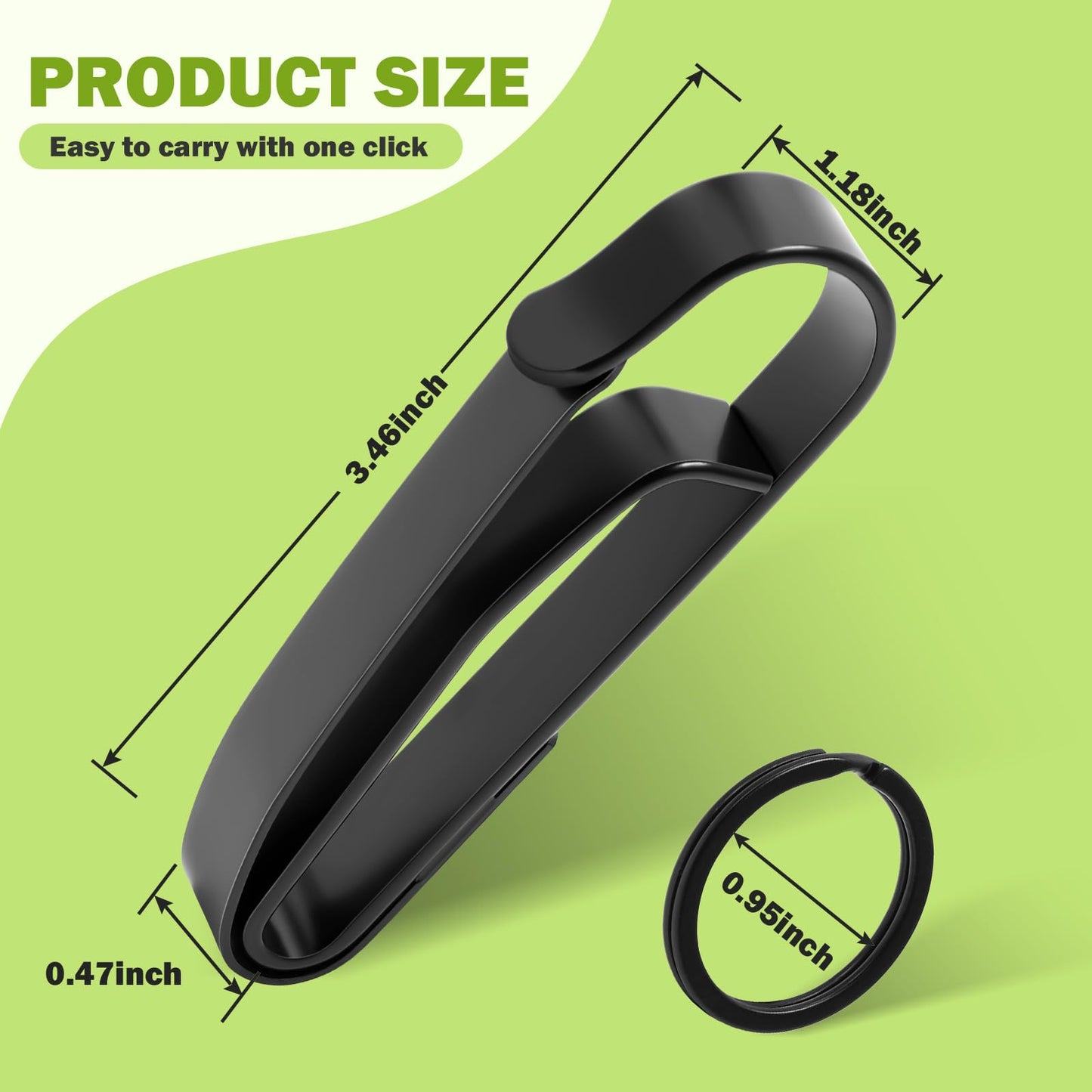 2PCS Duty Belt Key Holder, Quick Release With Ring, Premium Belt Clip for Police, Law Enforcement Agencies