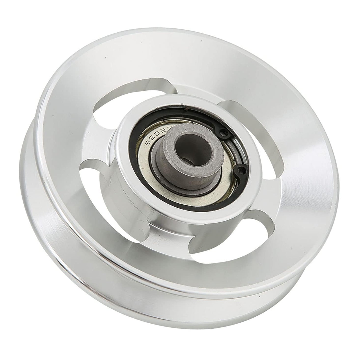 Cyrank Pulley Wheel, 90mm Universal Aluminium Alloy Gym Cable Pulley Wheel Rotation 360 Degree Traction Pulley Wheel for Cable Machine Gym Equipment