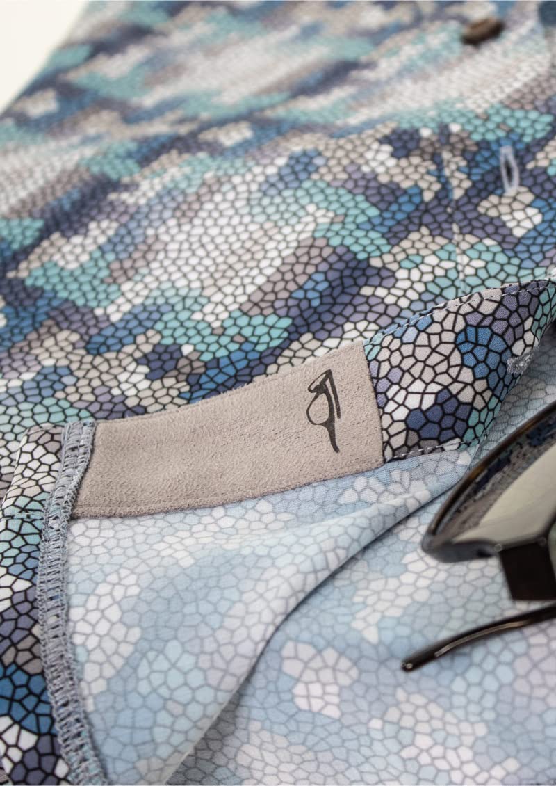 Club Ride Women's Gracie Long Sleeve Cycling Jersey - Indigo Blue Mosaic Print - X-Small