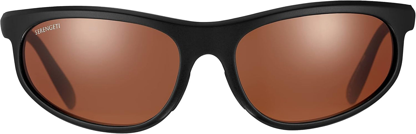 Serengeti Summit Drivers Wrap Around Sunglasses for Men - Lightweight and Comfortable Matte Black Men’s Sunglasses With Mineral Glass Lenses and Photochromic UV Protection