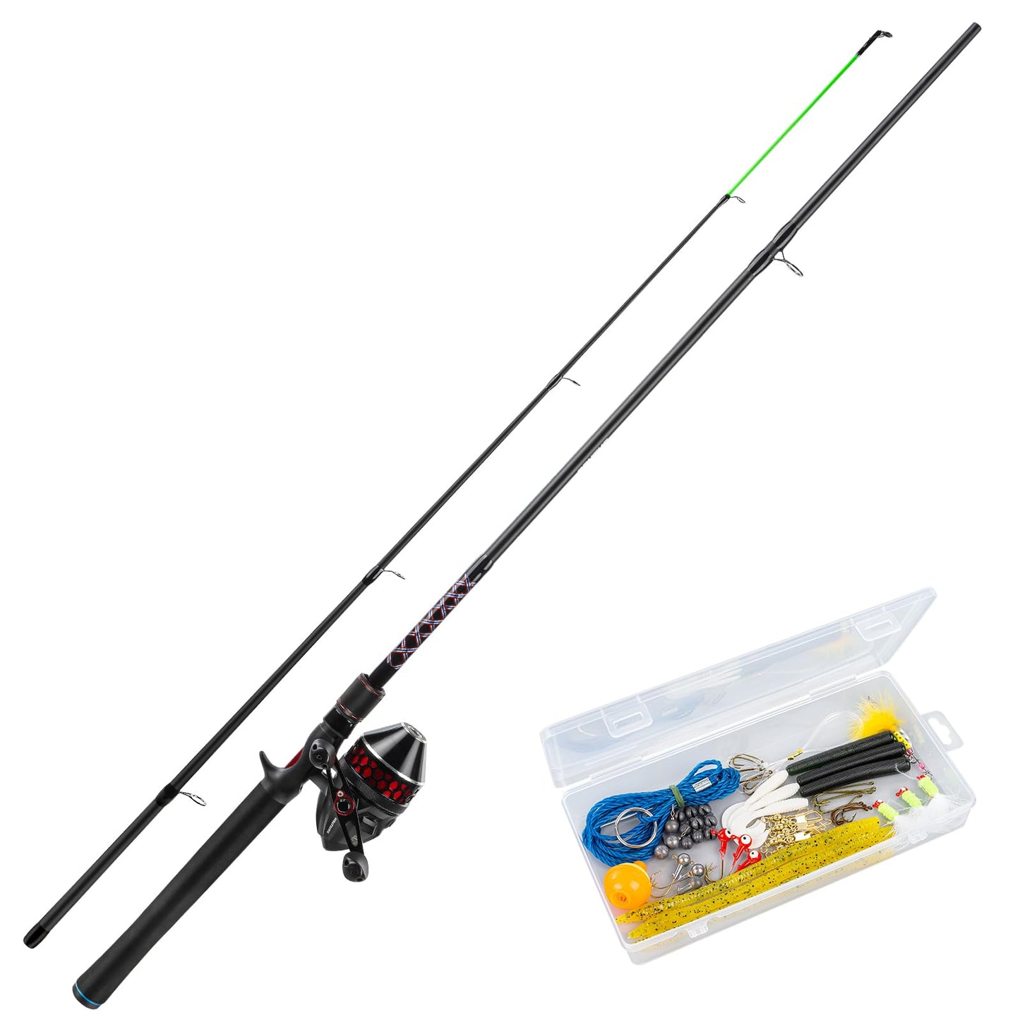 KastKing Brutus SpinCast Fishing Reel Combo- 2Pc Blanks, 6'6" M 30 Reel