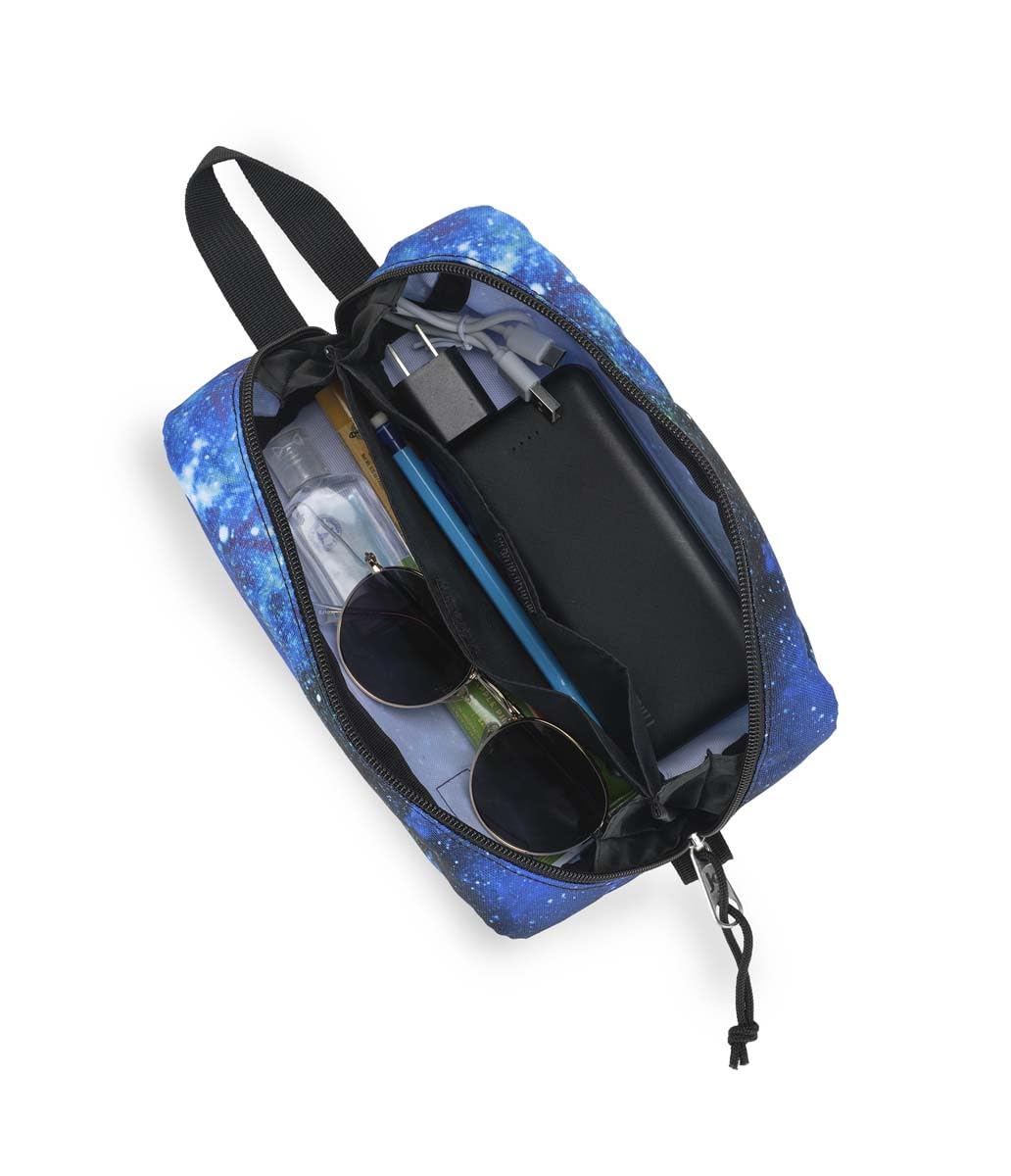 JanSport Perfect Pouch – Accordion Opening, Single Compartment with 3 Dividers, Small Internal Pocket, Cyberspace Galaxy