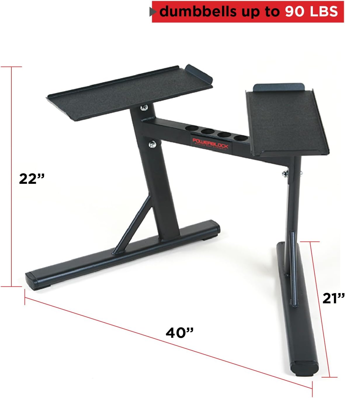 PowerBlock PowerMax Stand – Dumbbell Rack & Weight Rack, Use with Weights up to 90 Pounds, Durable Steel Construction, Home Gym Strength Training, Innovative Workout Equipment