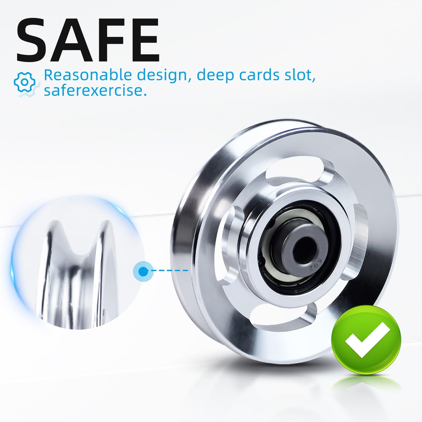 Aluminum Alloy Bearing Pulley Wheel, Universal Sliver Strength Training Equipment Pulley Wheel Gym Accessory, Fitness Pulley Wheel for Gym Equipment Part Cable Merchine (88mm)