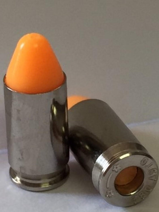 .380 ACP Metal Action Trainers - 10 Pack Orange Dummy Rounds Snap Caps