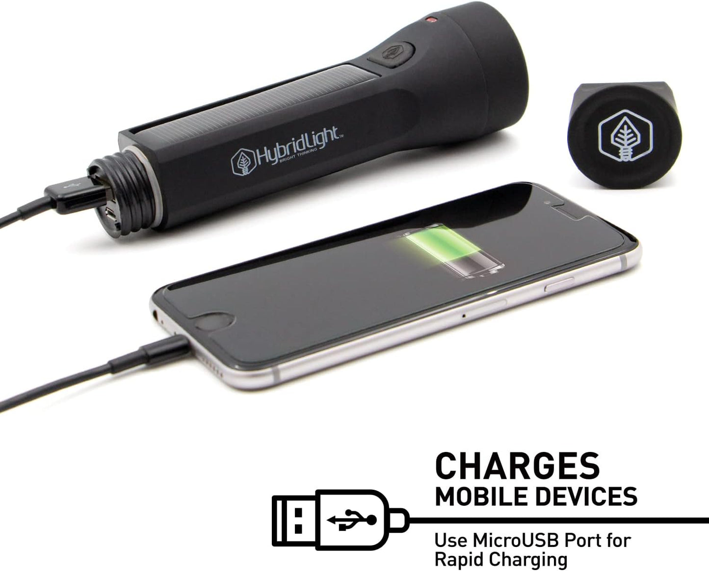 Journey 300 Solar LED Waterproof Flashlight with USB Phone Charger, Yellow