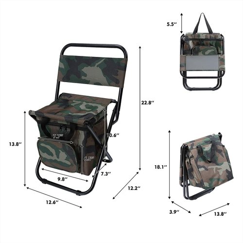 LEADALLWAY Fishing Chair with Cooler Bag and Fishing Chair with Cooler Bag