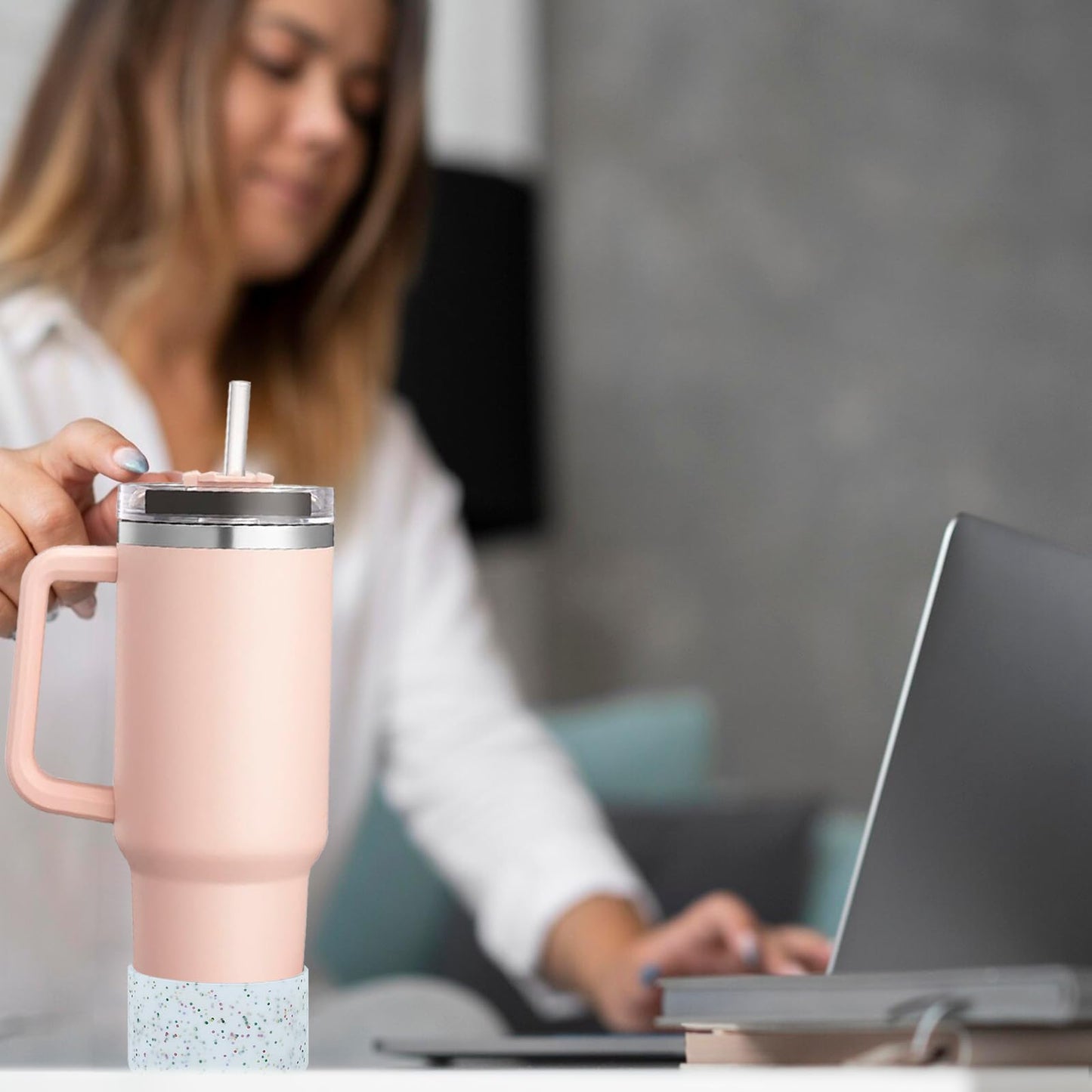 GENLEAS 2 PCS Protective Glitter Silicone Boot or Stanley Tumbler 20oz-40oz, for Hydro Flask Water Bottle 12oz-24oz, Anti-Slip Sleeve for Bottles with 2.88-2.97in Bottom