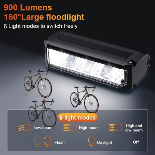 WSDCAM Bike Light Set with Bike Horn Alarm, Remote Control Bike Tail Light with Turn Signals and Brake Light Bike Alarm Horn, Bike Headlight for Night Riding, Rechargeable Rear and Front Bike Light