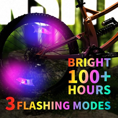 Bicycle Spoke Lights, LED Reflector Lights for Bikes, Adjustable Brightness Mode Light, Waterproof Night Cycling Spoke Light, Green, Yellow, Pink, Colorful, Blue, etc.
