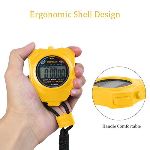 Vicloon LCD Digital Timeke,Sports Counter/Stopwatch Timer Portable with Stainless Steel Whistle,Applied to Running Football Basketball Swimming and Other Sports
