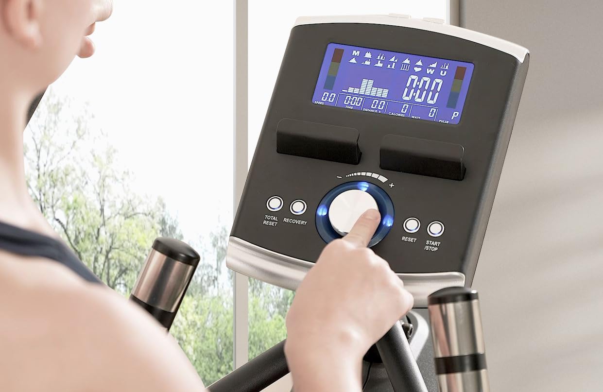 3G Cardio Elite EM X Elliptical Trainer Machine with 18”- 23” Adjustable Stride, Small Space Saving 49.2” Footprint, FreeSync™ FTMS Smart HD Connectivity, 350LB Max Weight, 5 Year Parts Warranty.