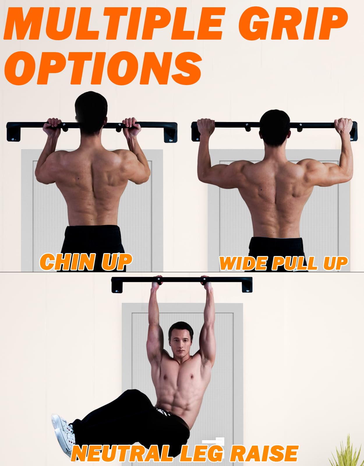 Fitarc Heavy Duty Wall Mount Pull Up Bar, Joist Mount Chin Up Bar for Doorway, Steel Construction, Home Gym Equipment, Fits 32”-36” Wall Studs